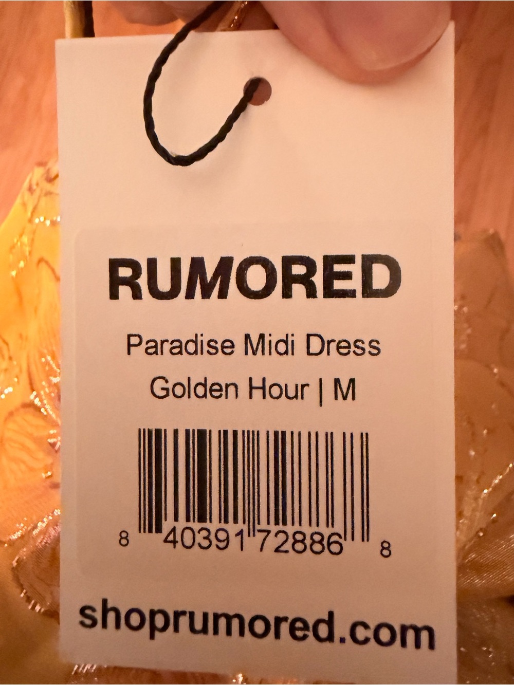 Rumored Paradise Midi Dress Golden Hour size M - Picture 3 of 6